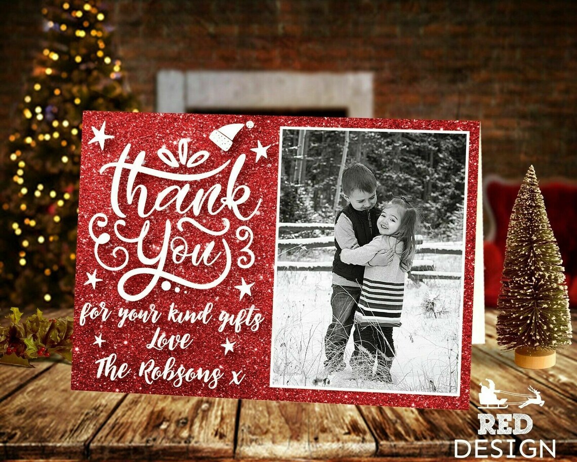 Baby Christmas Thank You Cards Family Christmas Thank You | Etsy