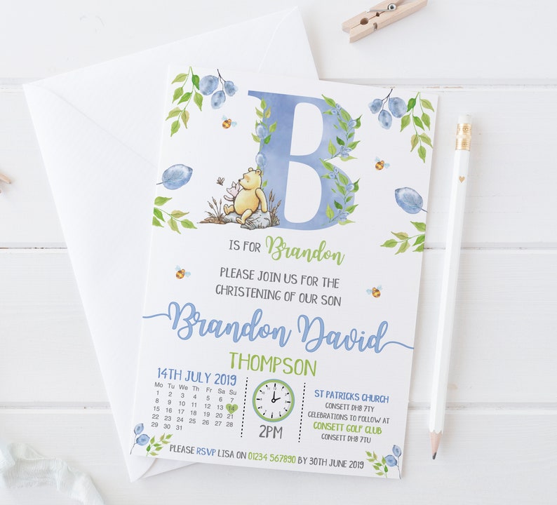 10 x personnalisé enfants Invitations baptême baptême Naming Day