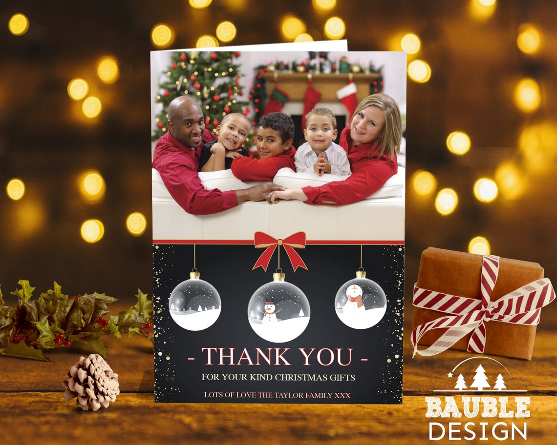 Personalised Christmas Thank You Cards Personalised Christmas Etsy