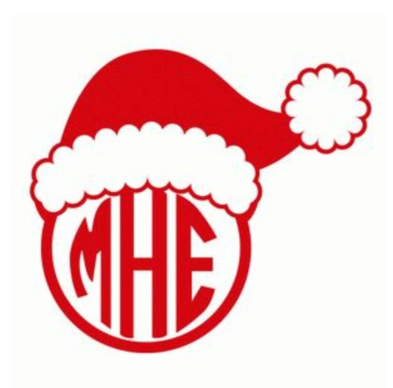 Santa hat monogram  etsy
