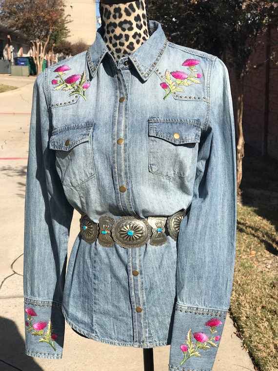 ice wash denim shirt