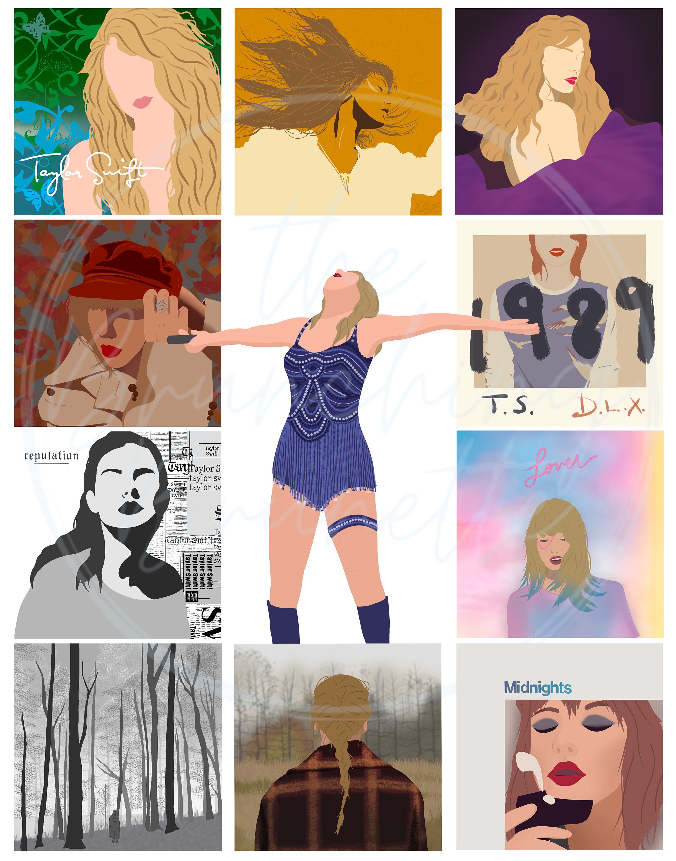 Taylor Swift eras Poster Original Art Digital Print Etsy