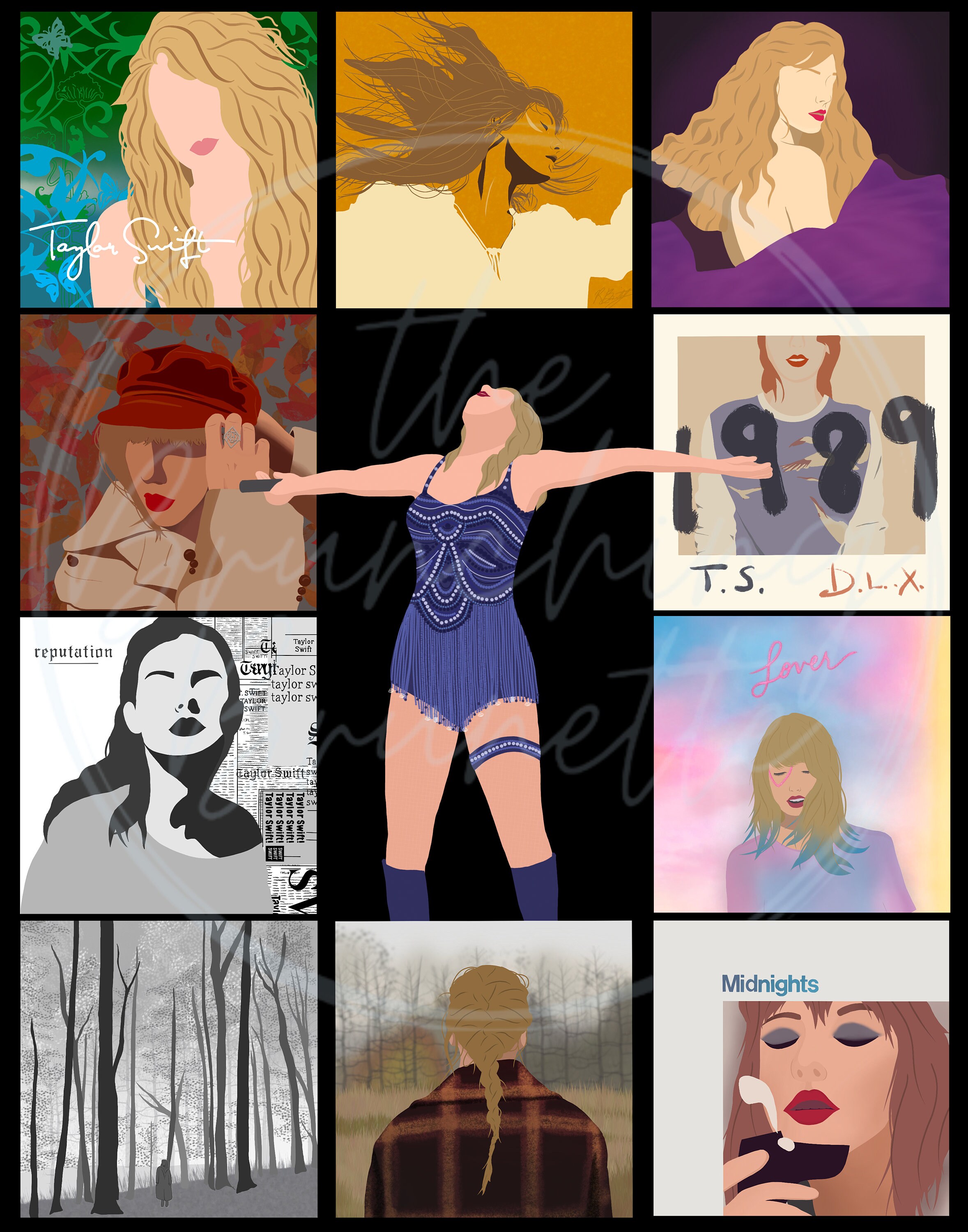 Taylor Swift Visual Taylor Swift eras Poster Original Art Digital Print - Etsy