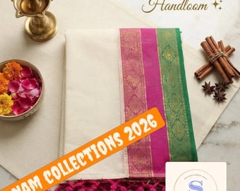 Multi-color Mul Cotton Onam Saree