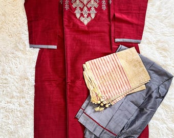Falu Red Silk Salwar set size XL