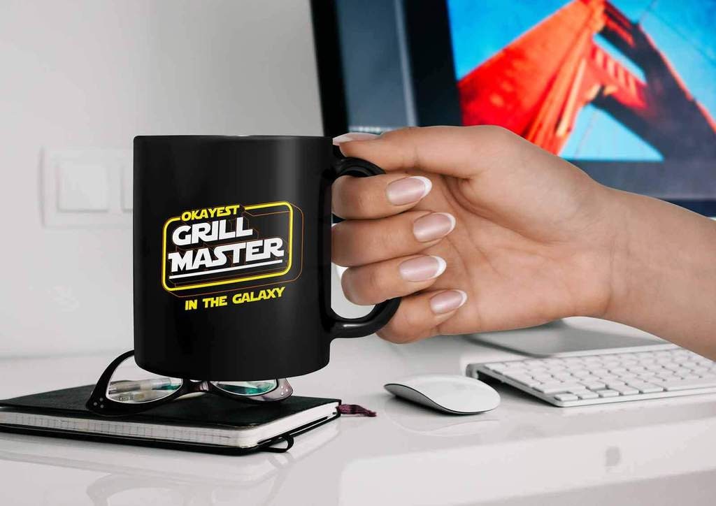 Okayest Grill Master In The Galaxy Awesome BBQ Cool Funny | Etsy