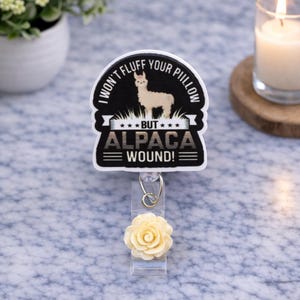 Alpaca Wound Nurse Badge Reel: Nursing ID Card Holder