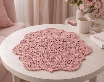 Crochet Doily: Round Mercerized Cotton Centerpiece (18 inch)