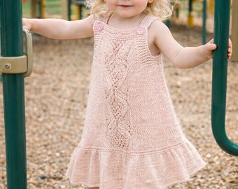 Blush Pink Handmade Knit Baby Dress