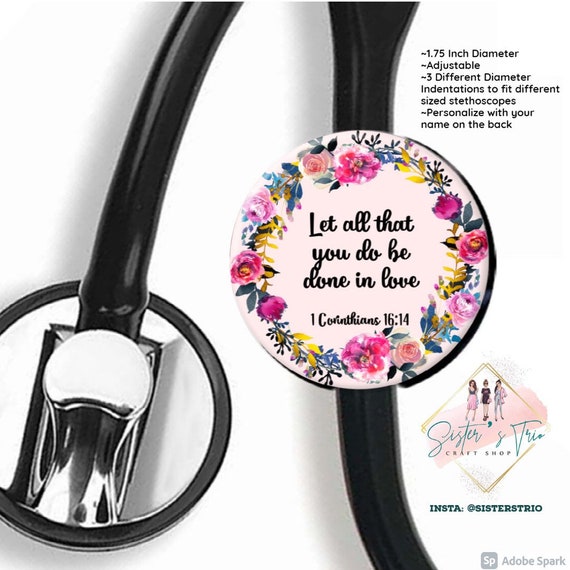 Let All That You Do Be Done in Love. Bible Verse Retractable Badge Reel,  Medical/nursing ID Holder, Bible Quote, Christmas Gift 