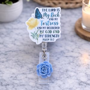 Bible Verse Badge Reel: Floral Nursing ID Holder