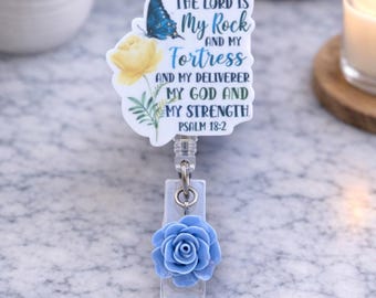 Bible Verse Badge Reel: Floral Nursing ID Holder