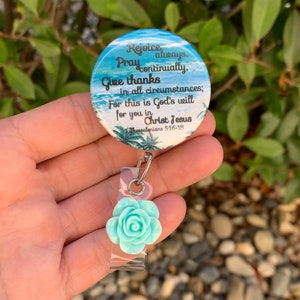 Bible Verse Nurse Badge Reel: Floral ID Holder