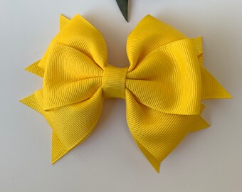 Grosgrain Ribbon Hair Bow – 4.5" Boutique Bow with Alligator Clip for Girls