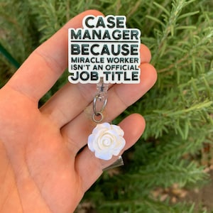 Case Manager Badge Reel: Floral ID Holder, Retractable Clip
