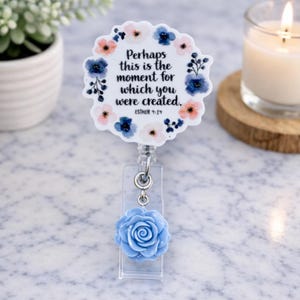 Bible Verse Retractable Badge Reel, Medical/Nursing ID Holder, Bible Quote/Gift