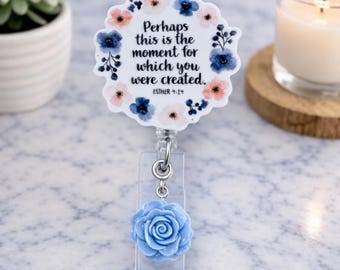 Bible Verse Retractable Badge Reel, Medical/Nursing ID Holder, Bible Quote/Gift
