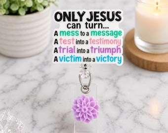 Bible Verse Badge Reel: Only Jesus, Christian Nurse ID Holder