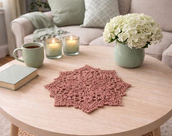 Crochet Doily: Round Mercerized Cotton Centerpiece (11 inch)