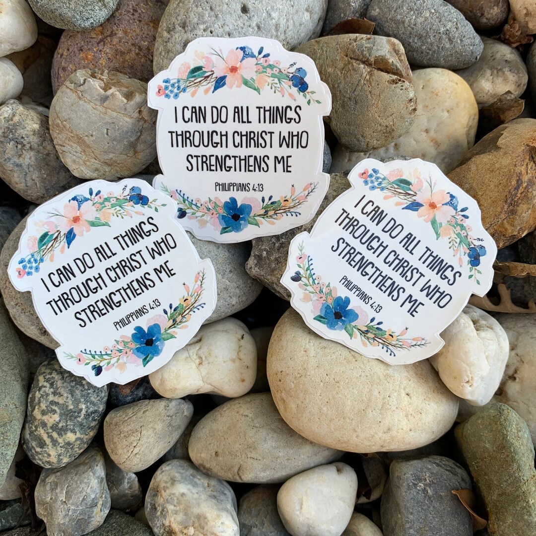 Bible Verse Sticker Set: Floral Christian Decals - Etsy
