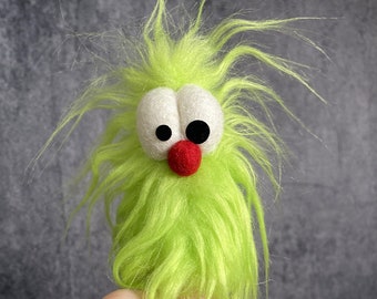 Green Monster Troll: A Furry Monster Finger Puppet by Puppet Arts Workshop !