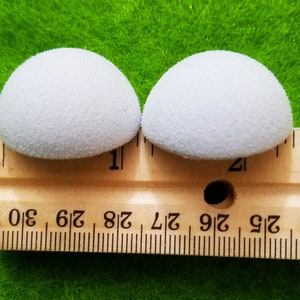 30mm (≈ 1-3/16&quot;) White EVA Foam Puppet Eye Blanks - Black Light Reactive - Amazing for Professional Puppets - Set of Two 1/2 Spheres