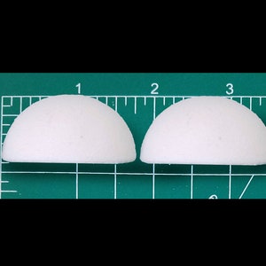40mm ( ≈ 1-5/8&quot;) White EVA Foam Puppet Eye Blanks - Black Light Reactive - Amazing for Professional Puppets -  Set of two 1/2 Spheres