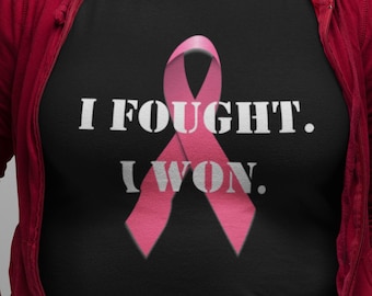I Fought I Won T Shirt Beat Cancer Shirt Breast Cancer Awareness Tee Pink Ribbon Gift For Cancer Survivor Wear Pink To Support TSC078