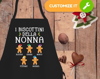 Personalized Apron for Italian Grandma, Nonna Gifts for Christmas, Gifts for Nonna, Grandma Baking Apron, Nonna Apron, Custom Apron TSC326