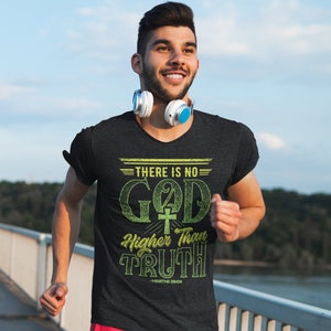 There Is No God Higher Than Truth T Shirt, Gandhi Quote Tee, Meditation Shirt TSC267 Gift for Dad