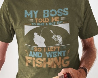 Camiseta de pesca, tener un buen día, más divertido menos trabajo TSC141 regalo para papá