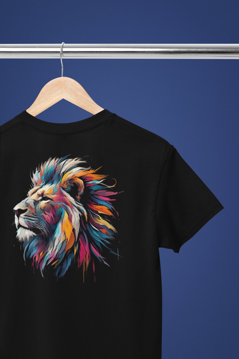 Lion T Shirt Lion Face Tshirt Animal Lover Shirts Colorful Etsy Canada