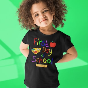 Eerste schooldag T-shirt, terug naar schoolshirt, eerste leerjaar Tee, kleuterschool Tee, TSC300