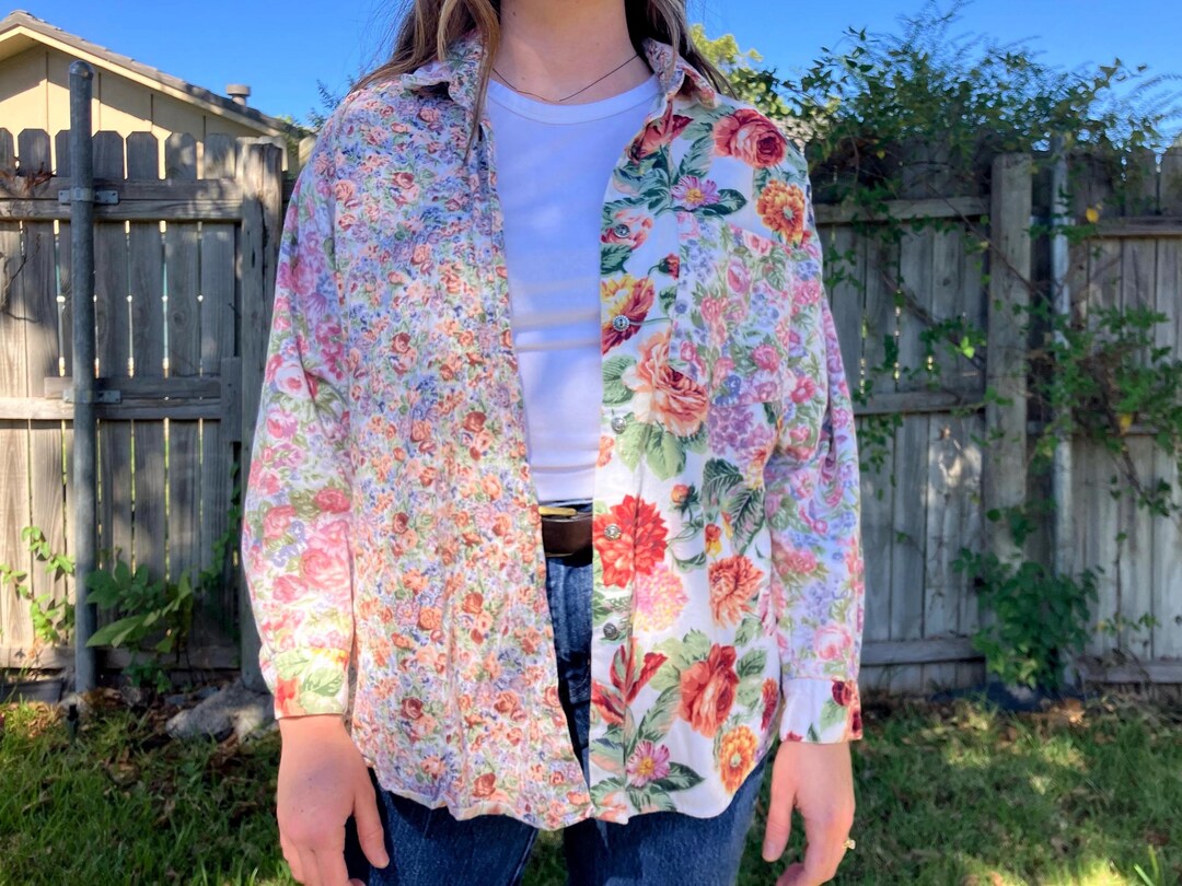 Floral Multi-pattern Button Down - Etsy