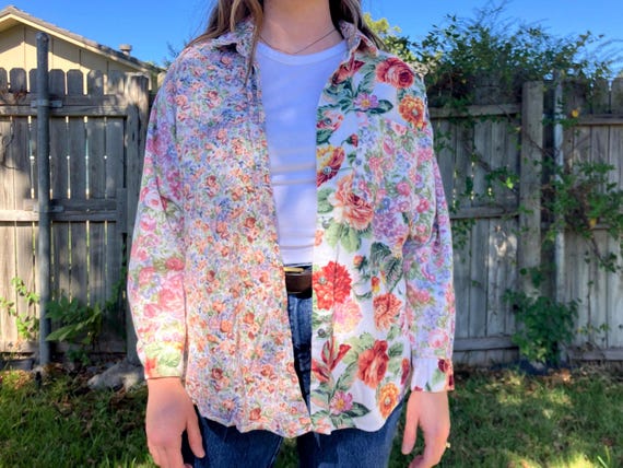 Floral multi-pattern button down - image 1
