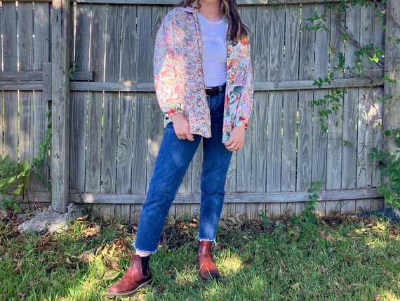 Floral multi-pattern button down - image 2