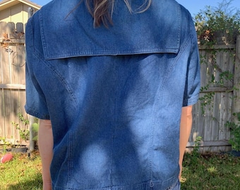 Denim sailor top