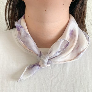 PETALS Silk Scarf Hand Dyed with Roses & Natural Dye Extracts, Unisex Silk Bandana image 1