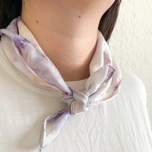 PETALS Silk Scarf Hand Dyed with Roses & Natural Dye Extracts, Unisex Silk Bandana image 10