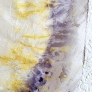 IRIS Silk Scarf Hand Dyed with Natural Logwood & Marigold Extract, Silk Bandana image 6