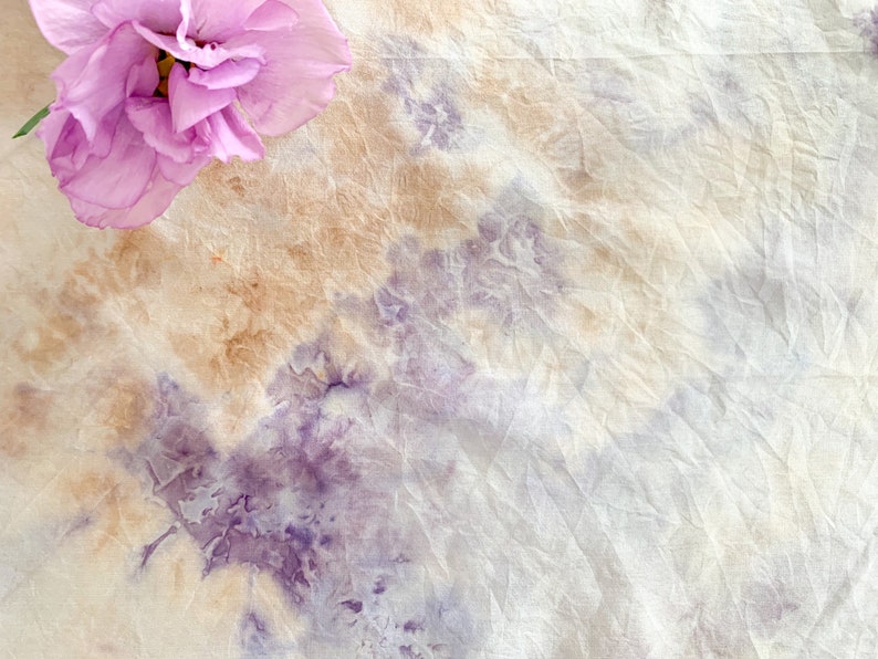 PETALS Silk Scarf Hand Dyed with Roses & Natural Dye Extracts, Unisex Silk Bandana image 9