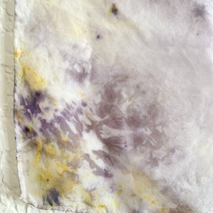 IRIS Silk Scarf Hand Dyed with Natural Logwood & Marigold Extract, Silk Bandana image 3