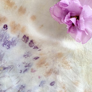 PETALS Silk Scarf Hand Dyed with Roses & Natural Dye Extracts, Unisex Silk Bandana image 4