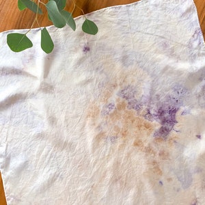 PETALS Silk Scarf Hand Dyed with Roses & Natural Dye Extracts, Unisex Silk Bandana Pastel #2