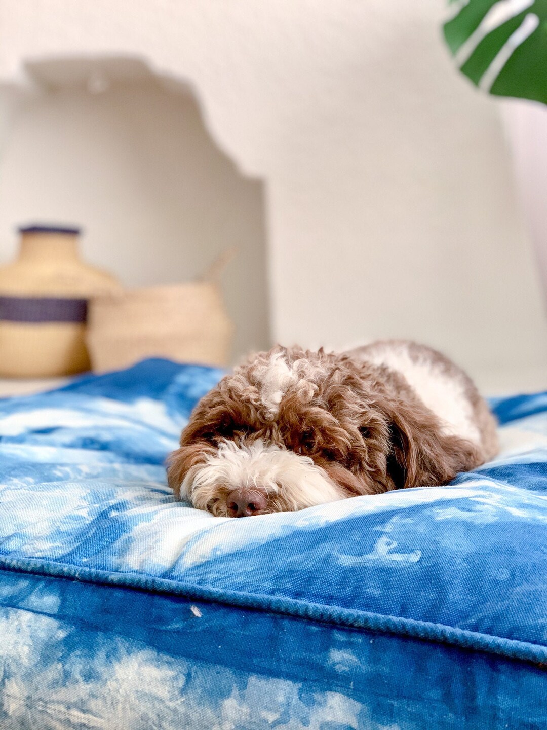 Shibori Floor Pillow/Pet Bed Grand Housse doreiller Indigo Etsy France