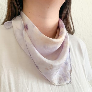 PETALS Silk Scarf Hand Dyed with Roses & Natural Dye Extracts, Unisex Silk Bandana image 3