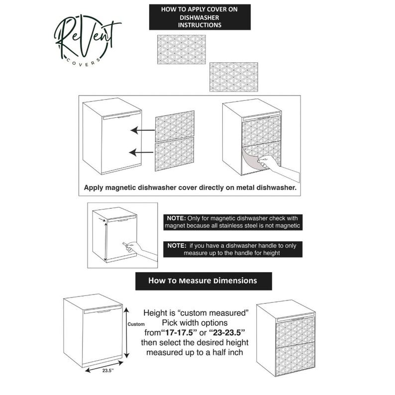Custom Magnetic Dishwasher Cover | Contemporary Trellis Grid image 4