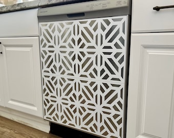 Custom Magnetic Dishwasher Cover | Modern Geometric Lattice Design | Dishwasher Magnet Covers | Dishwasher Skins | Magnetic Vinyl Cover