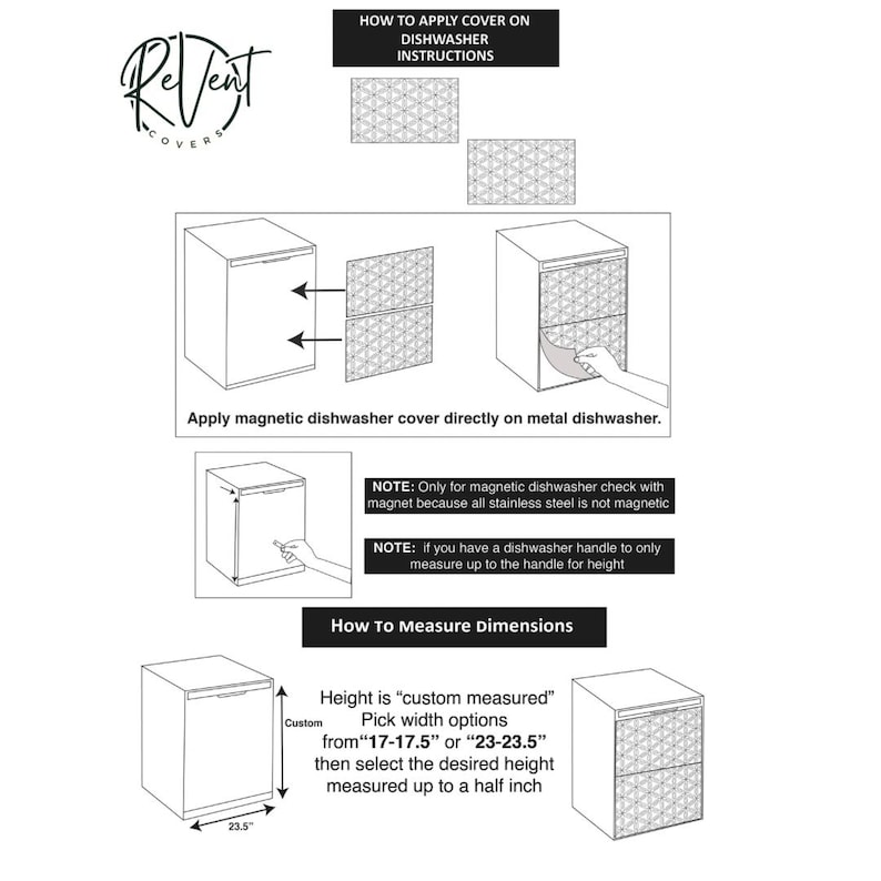 Custom Magnetic Dishwasher Cover | Geometric Lattice image 4