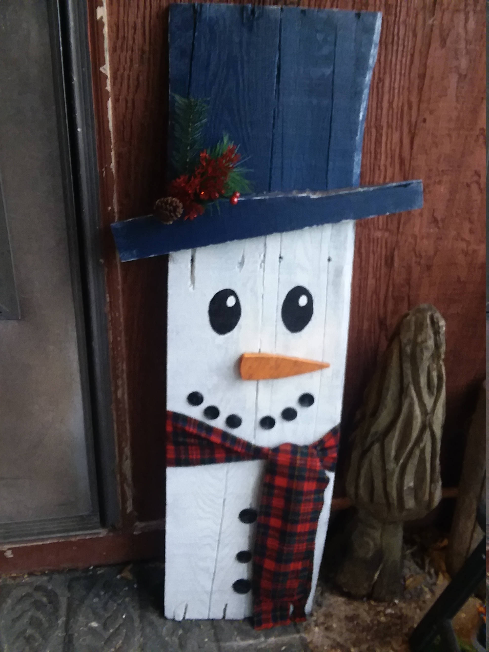 Snowman Pallet Sign Decoration Etsy